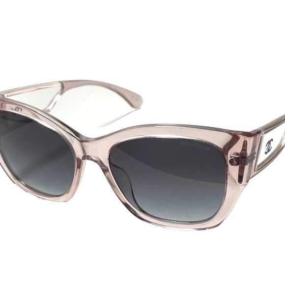 CHANEL 5429-A c.1689 /S6 Pink Plastic Cat Eye Transparent Women's Sunglasses - Picture 5 of 5